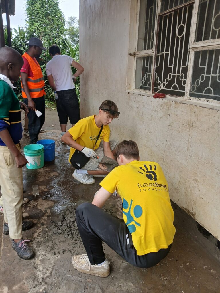 Students helped to repair and redecorate the school