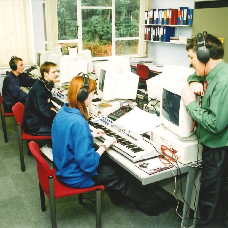 1 Steven Coltart second left back in 2000 as a student on a music tech course at West Suffolk College 1024x1024 1