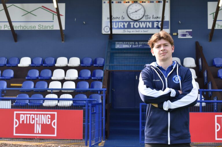 2 Noah a 16 year old media student is supporting the social media contemt at Bury Town FC