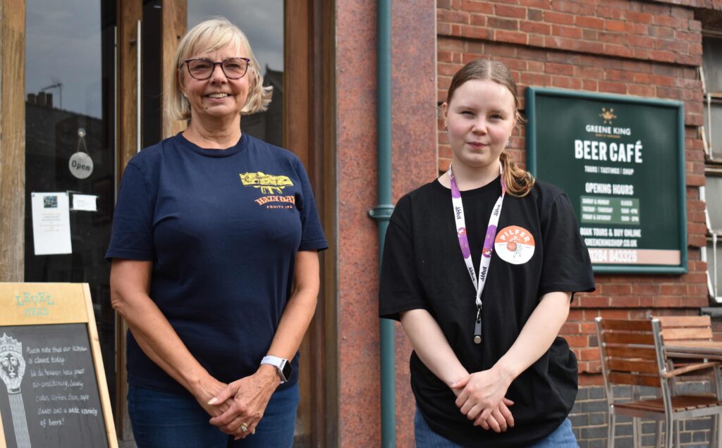 College lands fintastic international partnership between Bury and Finland 3 3 Karen from the Beer Cafe and Amelia from Finland Amelia is on a placement there and wants to work in hospitality